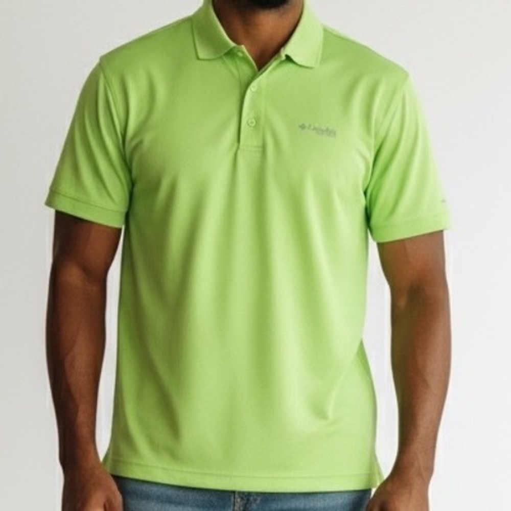 Columbia PFG Mens XL Lime Green Omni-Shade Vented Short Sleeve‎ Polo Shirt